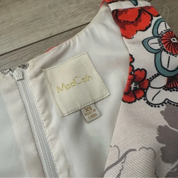 Modcloth Red and Gray Floral Midi Dress - Picture 3 of 3